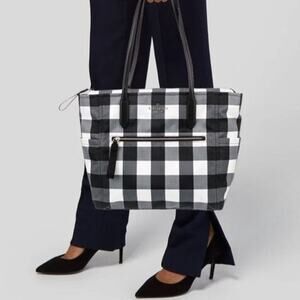 Kate Spade Chelsea Buffalo Plaid Gingham Tote EUC Clean